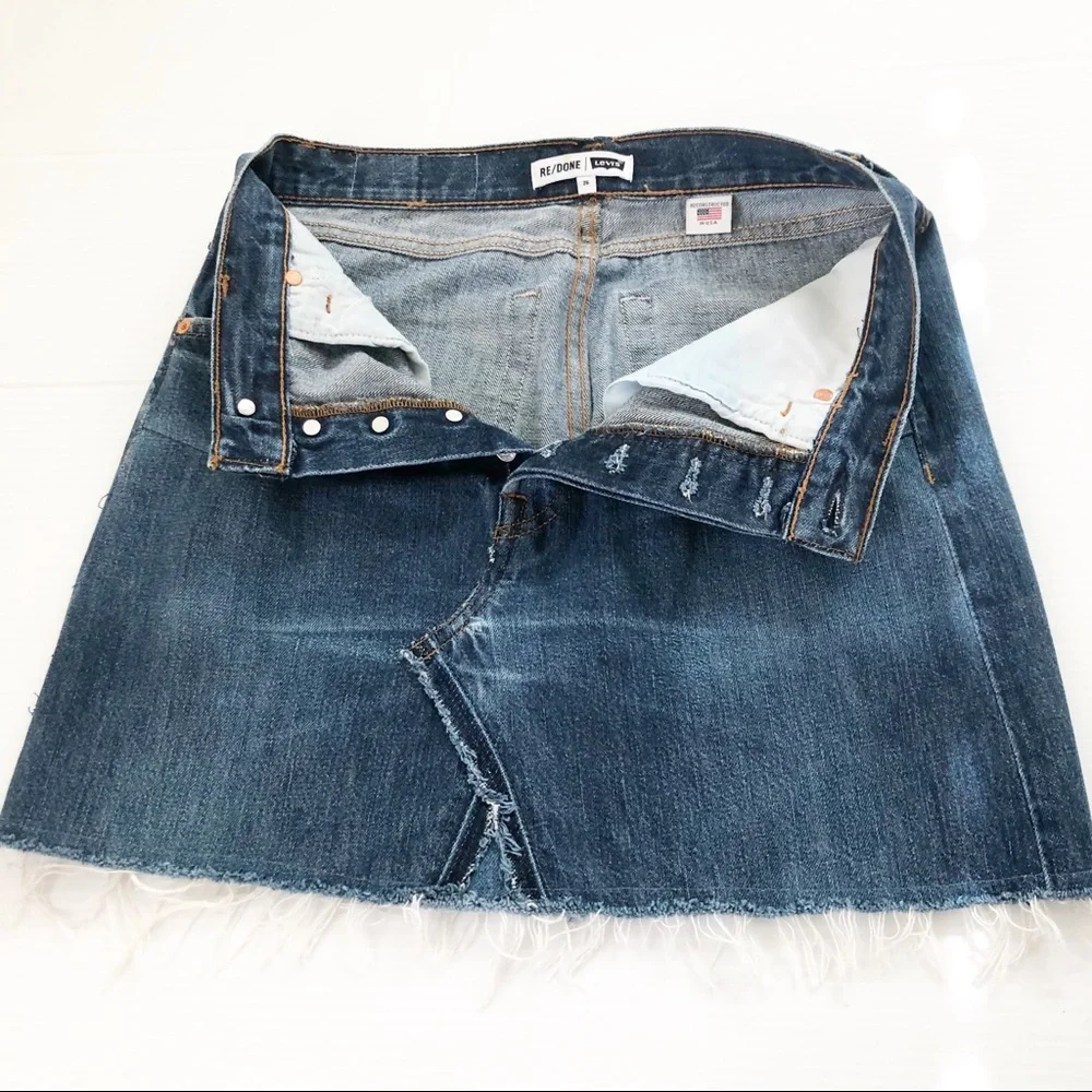 RE/DONE Levi’s Denim Mini Skirt, 26 - Picture 7 of 13